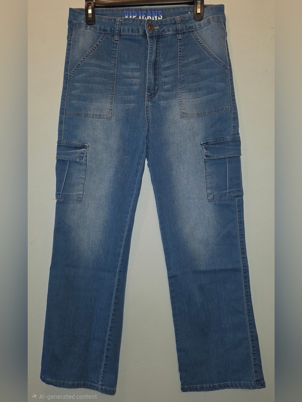 V.I.P. Jeans Women's Blue Flare Cargo Jeans